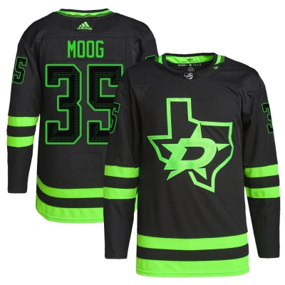 Men's Andy Moog Dallas Stars Adidas Alternate Primegreen Pro Jersey - Authentic Black