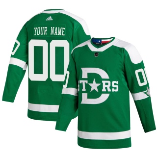 Men's Custom Dallas Stars Adidas Custom 2020 Winter Classic Player Jersey - Authentic Green