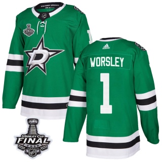Men's Gump Worsley Dallas Stars Adidas Home 2020 Stanley Cup Final Bound Jersey - Authentic Green