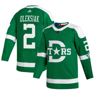 Men's Jamie Oleksiak Dallas Stars Adidas 2020 Winter Classic Jersey - Authentic Green