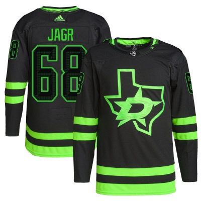 Men's Jaromir Jagr Dallas Stars Adidas Alternate Primegreen Pro Jersey - Authentic Black