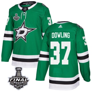 Men's Justin Dowling Dallas Stars Adidas Home 2020 Stanley Cup Final Bound Jersey - Authentic Green