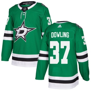 Men's Justin Dowling Dallas Stars Adidas Home Jersey - Authentic Green