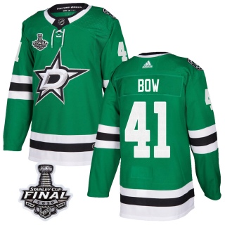 Men's Landon Bow Dallas Stars Adidas Home 2020 Stanley Cup Final Bound Jersey - Authentic Green