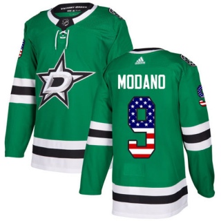 Men's Mike Modano Dallas Stars Adidas USA Flag Fashion Jersey - Authentic Green