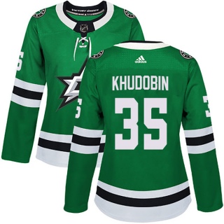 Women's Anton Khudobin Dallas Stars Adidas Home Jersey - Authentic Green
