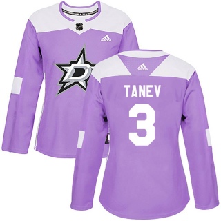 Women's Chris Tanev Dallas Stars Adidas Fights Cancer Practice Jersey - Authentic Purple