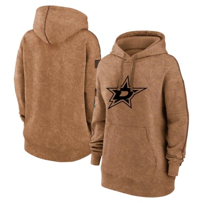 Women's Dallas Stars 2023 Salute to Service Pullover Hoodie - Brown