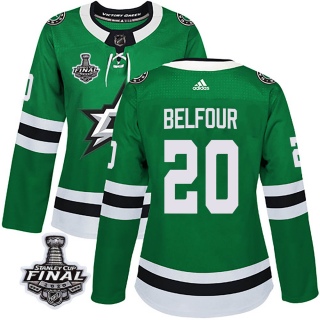 Women's Ed Belfour Dallas Stars Adidas Home 2020 Stanley Cup Final Bound Jersey - Authentic Green