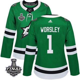 Women's Gump Worsley Dallas Stars Adidas Home 2020 Stanley Cup Final Bound Jersey - Authentic Green