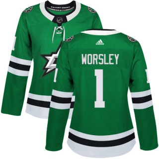 Women's Gump Worsley Dallas Stars Adidas Home Jersey - Authentic Green