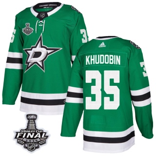 Youth Anton Khudobin Dallas Stars Adidas Home 2020 Stanley Cup Final Bound Jersey - Authentic Green