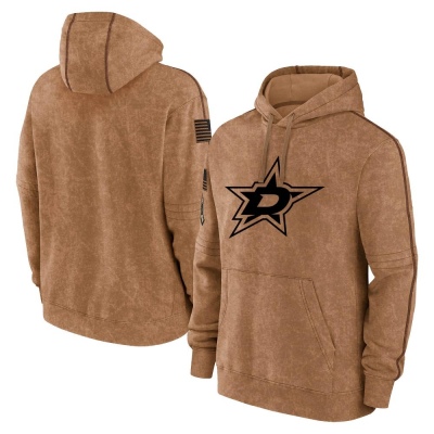 Youth Dallas Stars 2023 Salute to Service Club Pullover Hoodie - Brown