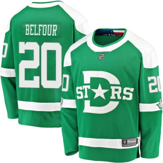 Youth Ed Belfour Dallas Stars Fanatics Branded 2020 Winter Classic Jersey - Breakaway Green