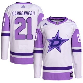 Youth Guy Carbonneau Dallas Stars Adidas Hockey Fights Cancer Primegreen Jersey - Authentic White/Purple
