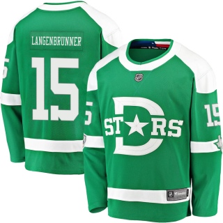 Youth Jamie Langenbrunner Dallas Stars Fanatics Branded 2020 Winter Classic Jersey - Breakaway Green