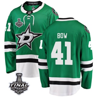 Youth Landon Bow Dallas Stars Fanatics Branded Home 2020 Stanley Cup Final Bound Jersey - Breakaway Green