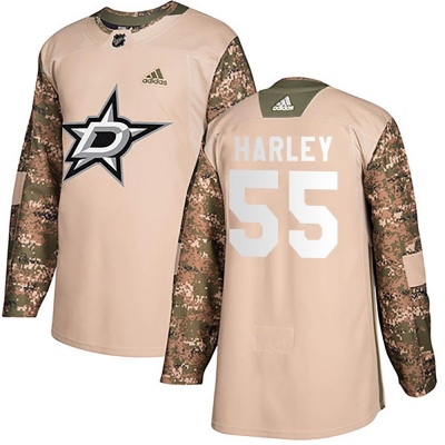 Youth Thomas Harley Dallas Stars Adidas Veterans Day Practice Jersey - Authentic Camo